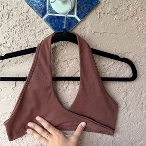 Mauve Scoop Neck Halter Tank Top